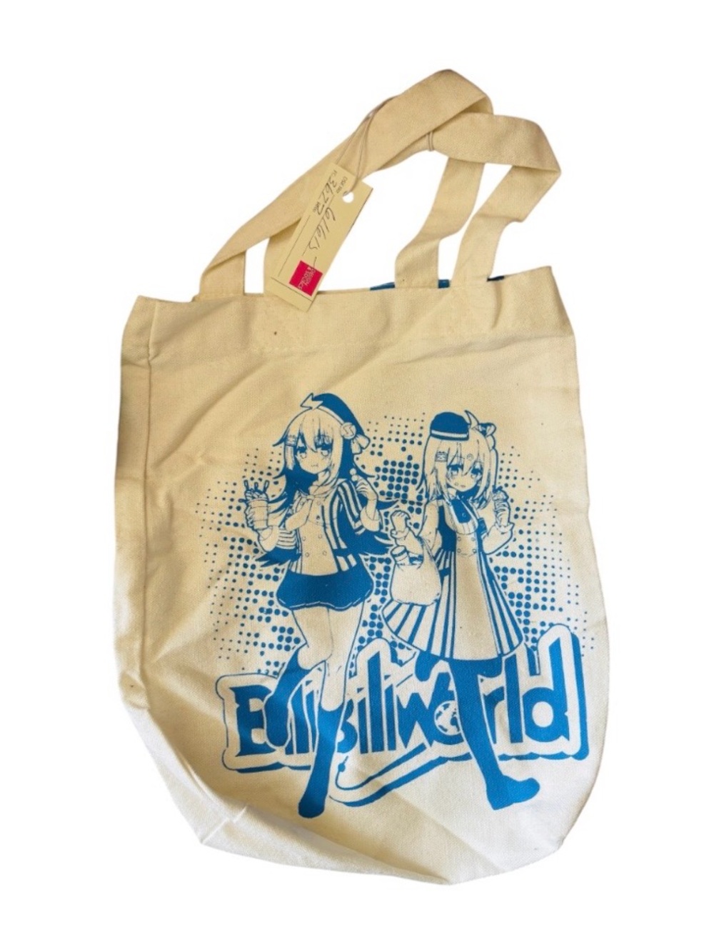 NWT Canvas Tote Bag with Blue Anime Print
